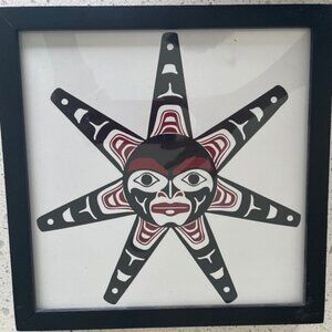 Black wooden frame with Haida artwork | 10" x 10"